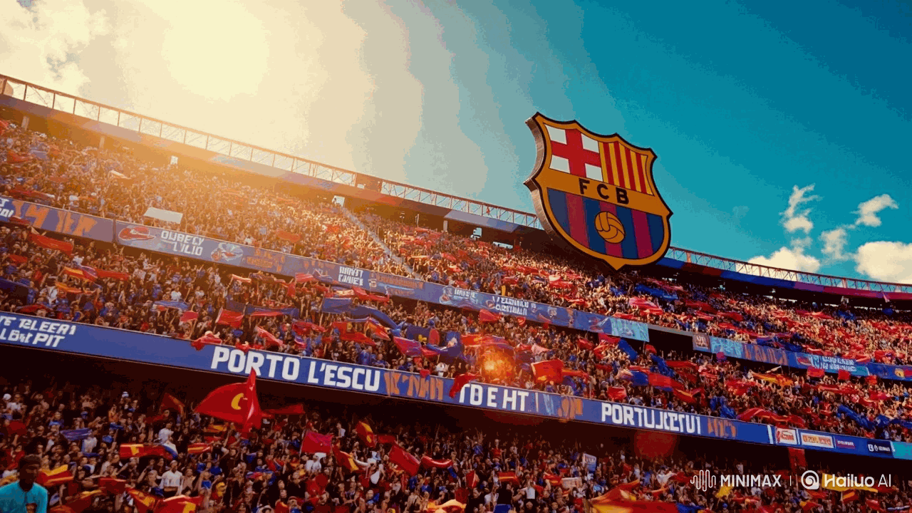 Tifo de la afición del Barcelona